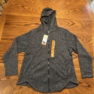 Eddie Bauer Womens  XXL Black Radiator Fleece Full Zip Hooded Jacket NWT